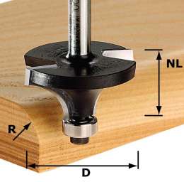 Фреза скругляющая HW, с хвостовиком 8 мм HW S8 D31,7/R9,5 KL